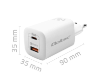 Qoltec Ładowarka GaN ULTRA 65W USB-C PD USB QC 3.0 - 1213314 - zdjęcie 3